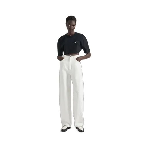Cropped Fit T-Shirt In Cotton With Givenchy Stamp Print