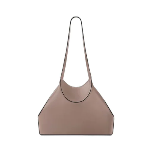 Small Facet Tote Bag In Grained Leather