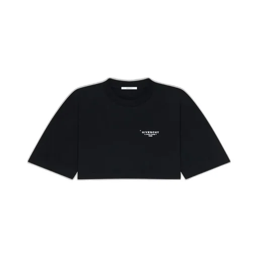 Cropped Fit T-Shirt In Cotton With Givenchy Stamp Print