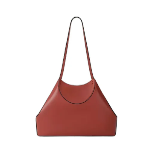 Small Facet Tote Bag In Grained Leather