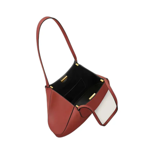 Small Facet Tote Bag In Grained Leather