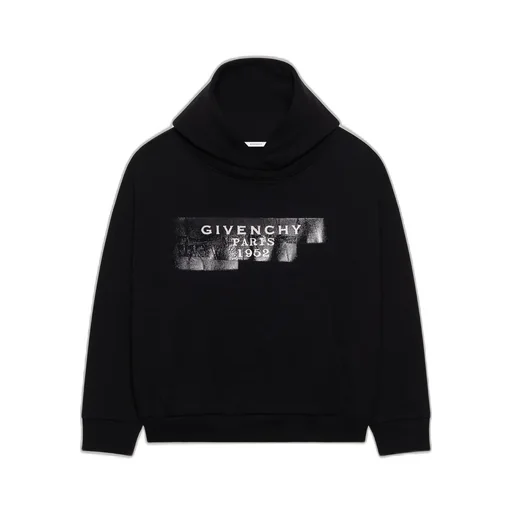 Hoodie Sweatshirt In Fleece With Givenchy Tape Print