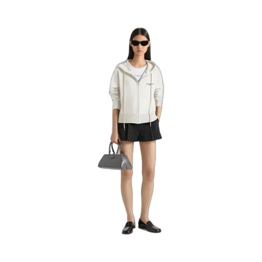 Zipped Hoodie In Wool And Cashmere