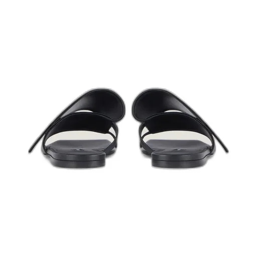 Sliced Square Flat Sandals In Leather