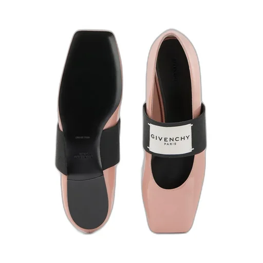 Sliced Square Ballerinas In Patent Leather