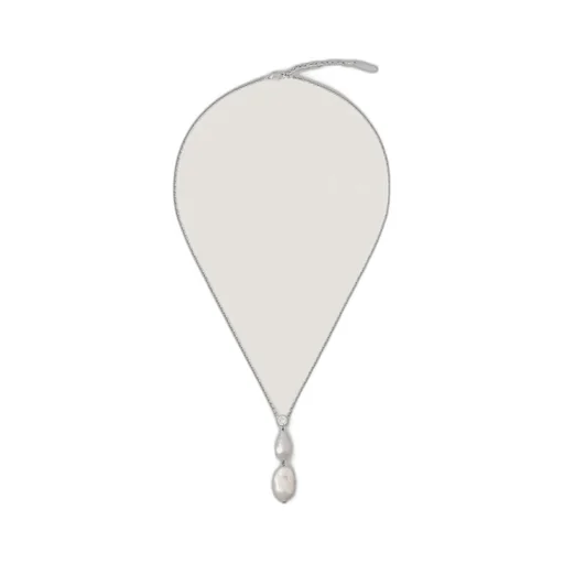 Crystal Pearl Necklace In Metal, Crystals And Pearls