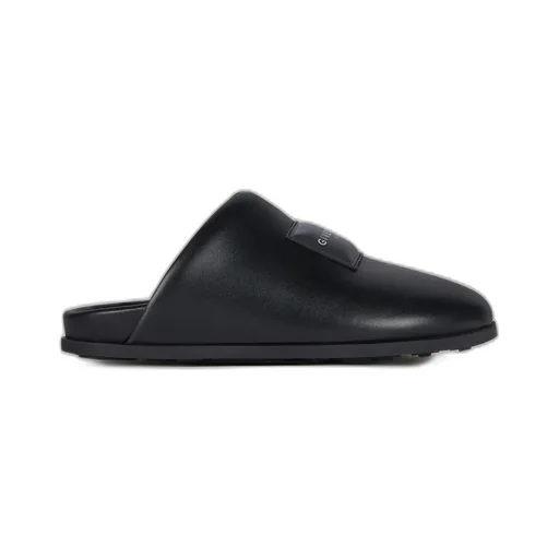Label Flat Mules In Nappa Leather