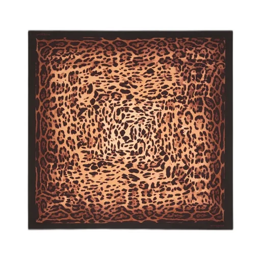 Square In Silk With Leopard Print
