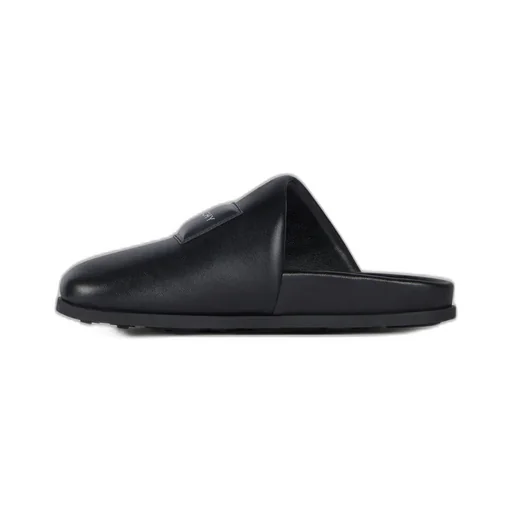 Label Flat Mules In Nappa Leather