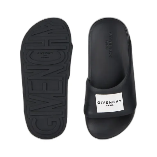 Label Flat Mules In Rubber
