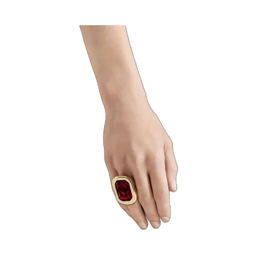 Sculptural Crystal Ring In Metal And Crystal