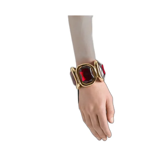 Sculptural Crystal Cuff In Metal And Crystals