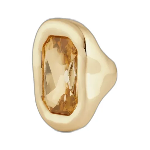 Sculptural Crystal Ring In Metal And Crystal