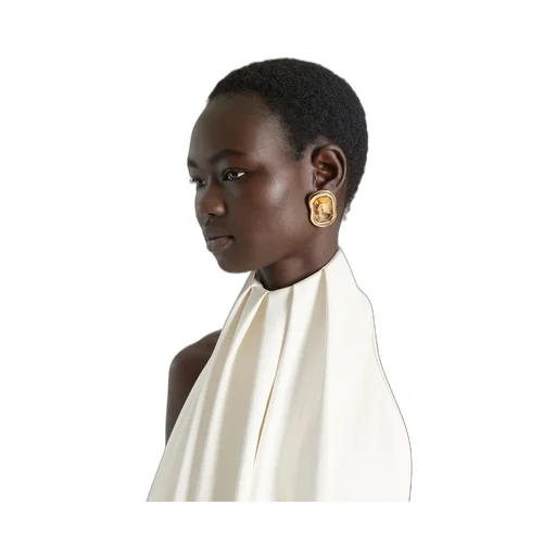 Sculptural Crystal Earrings In Metal And Crystals