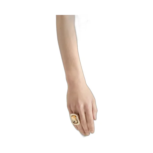 Sculptural Crystal Ring In Metal And Crystal