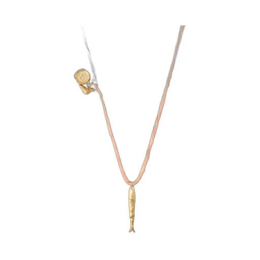 Lucky Charms Necklace In Silk And Metal