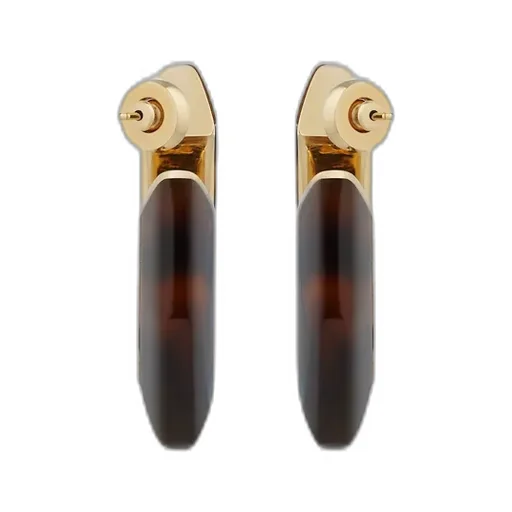 Chain Earrings In Metal And Resin