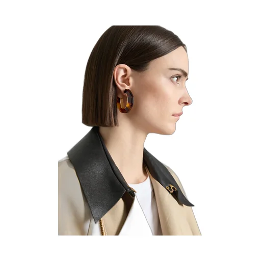 Chain Earrings In Metal And Resin