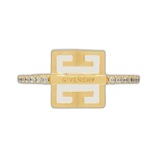 4G Ring In Metal With Crystals