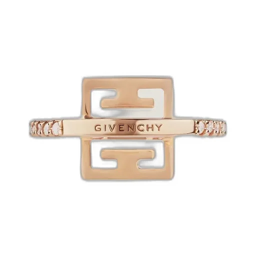 4G Ring In Metal With Crystals