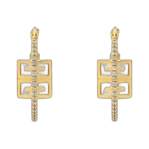 4G Earrings In Metal With Crystals