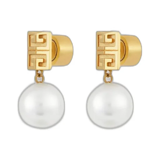4G Earrings In Metal With Pearls
