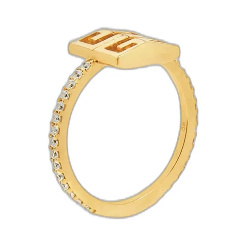4G Ring In Metal With Crystals