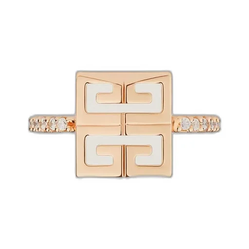 4G Ring In Metal With Crystals