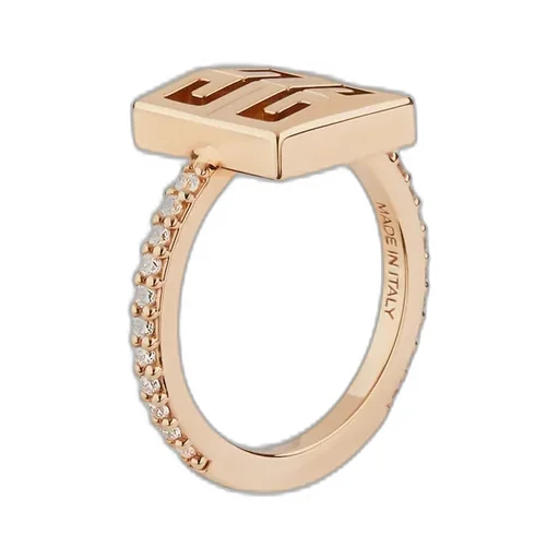 4G Ring In Metal With Crystals