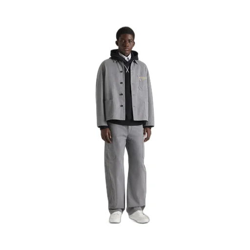 Couture Seam Cargo Trousers In Herringbone Denim