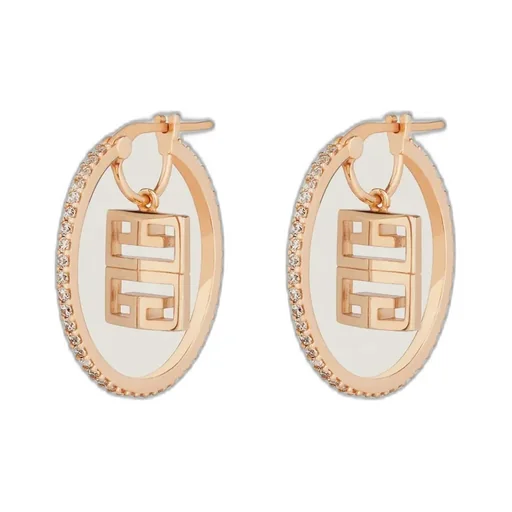 4G Earrings In Metal With Crystals