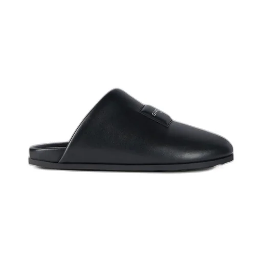 Label Flat Mules In Nappa Leather