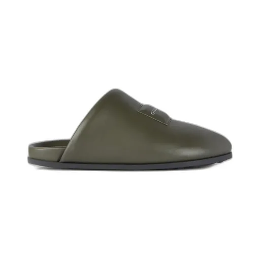 Label Flat Mules In Nappa Leather