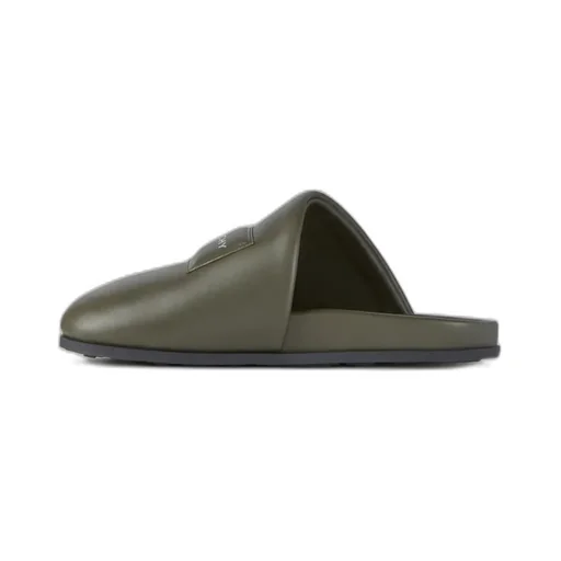 Label Flat Mules In Nappa Leather