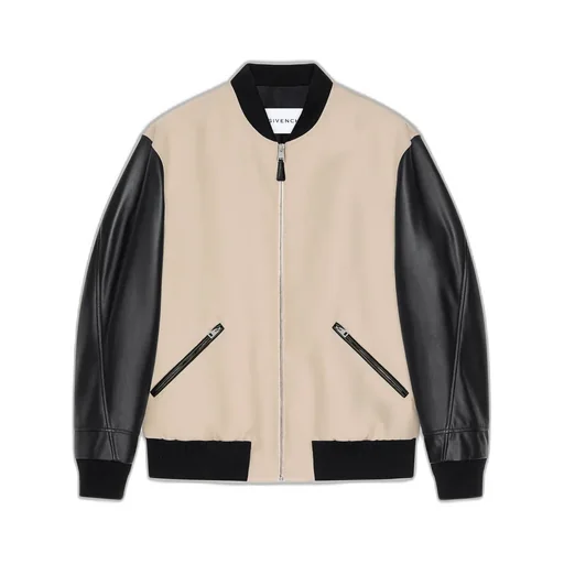 Mix Material Blouson With Givenchy Paris Embroidery