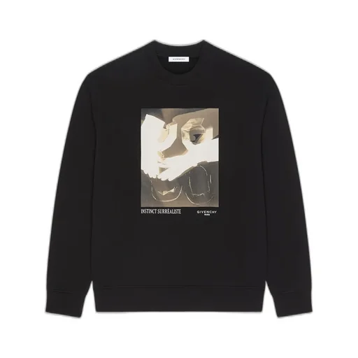 Sweatshirt In Fleece With Surrealism Print