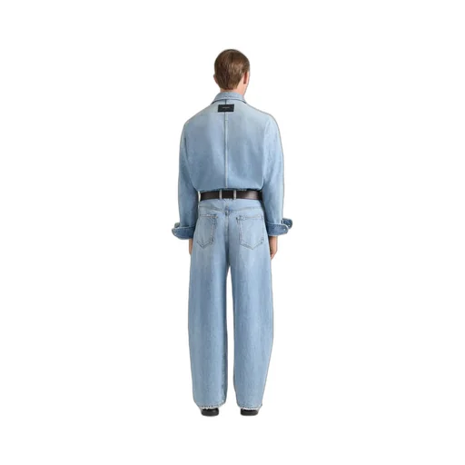 Couture Seam Overshirt In Light Blue Denim