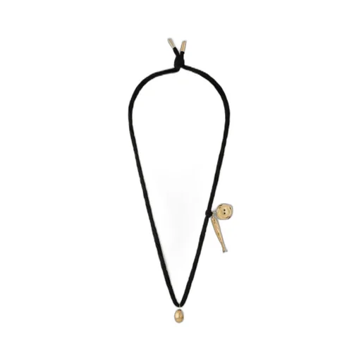 Lucky Charms Necklace In Silk And Metal