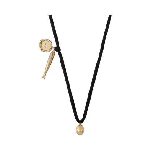 Lucky Charms Necklace In Silk And Metal
