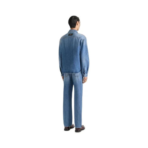 Couture Seam Shirt In Shadow Washed Denim