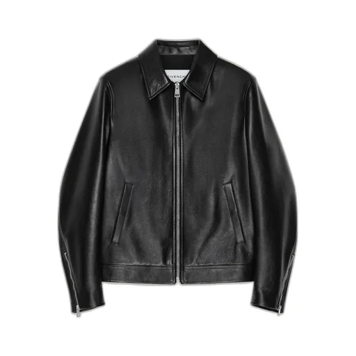 Biker Zipped Blouson In Leather
