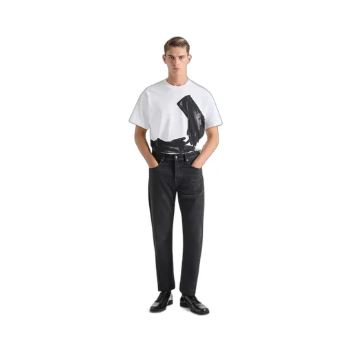 Couture Seam Straight Fit Shadow Washed Jeans
