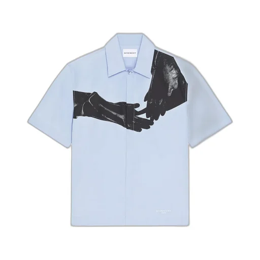 Shirt In Poplin With Surrealism Print