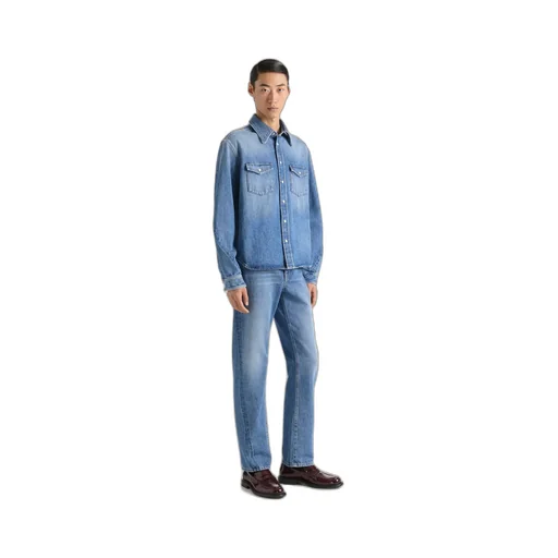 Couture Seam Shirt In Shadow Washed Denim
