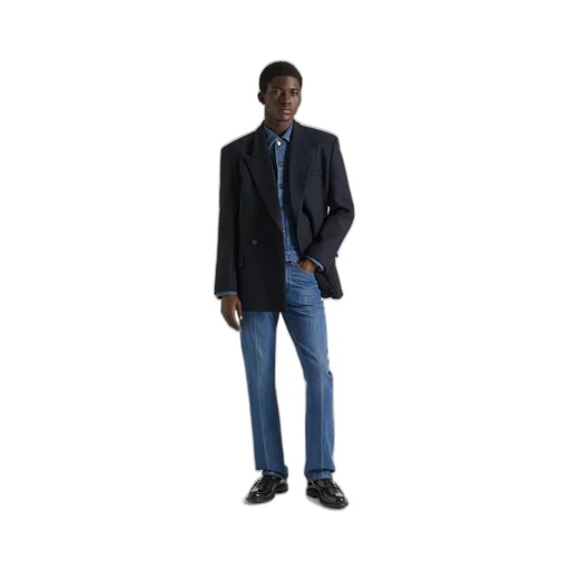 Deconstructed Peaked Lapel Jacket In Wool