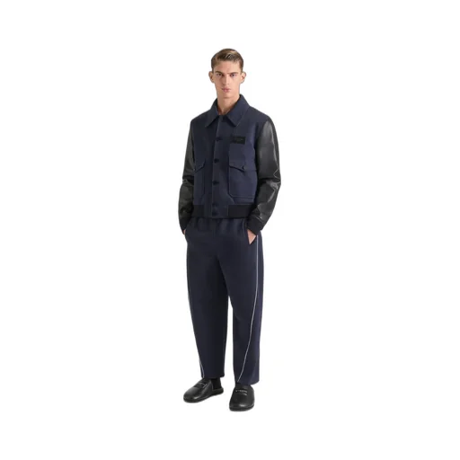 Mix Material Aviator Blouson