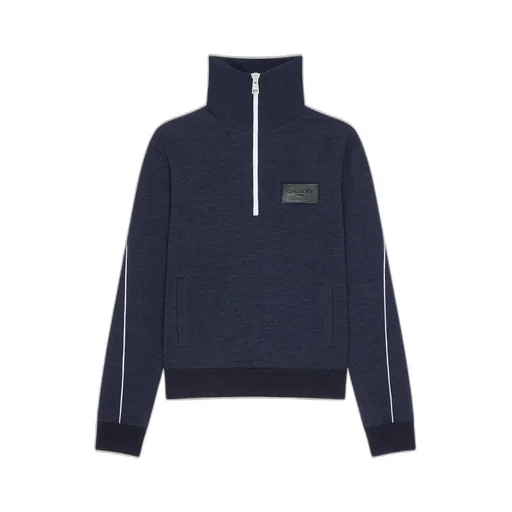 Zipped Sweatshirt In Wool With Givenchy Paris Patch