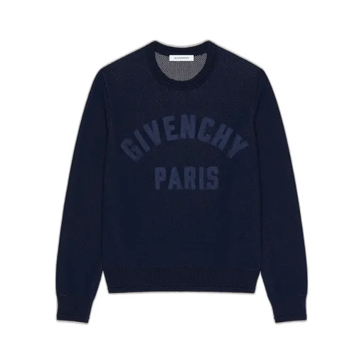 Sweater In Cotton Knit With Givenchy Paris Embroidery