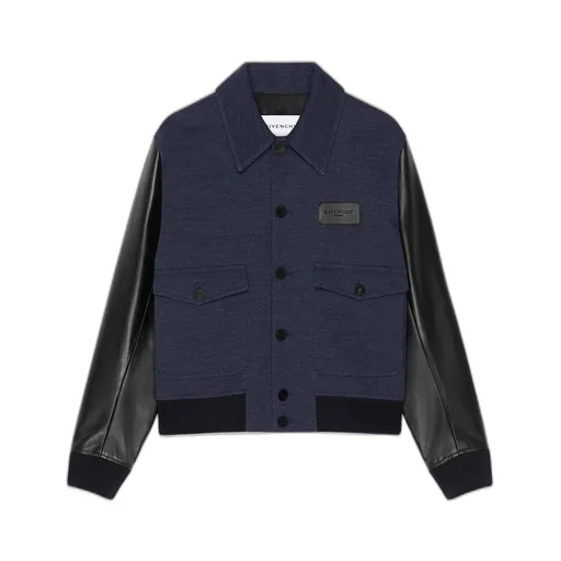 Mix Material Aviator Blouson