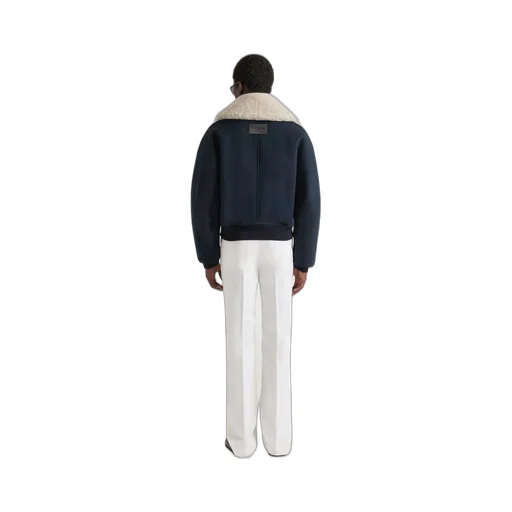 Bomber In Cotton With Shearling Collar